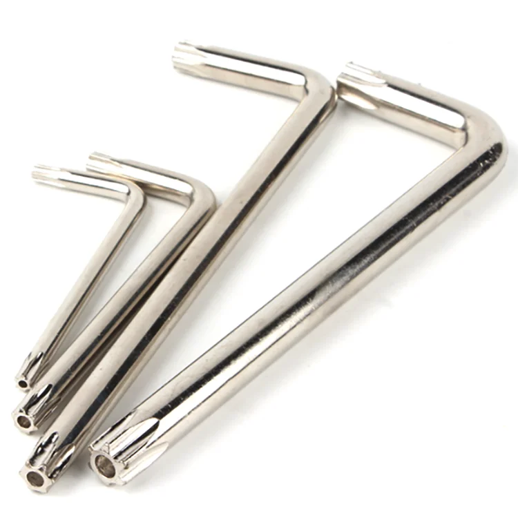 High quality T10 T20 T30 T40 T50 wrench torx key set torx wrench 45# steel anti-theft t hex handle wrench
