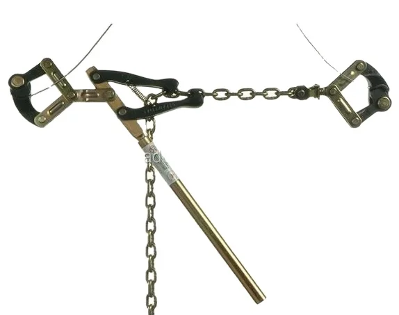 Galvanised steel electric cattle fence wire stretcher chain strainer