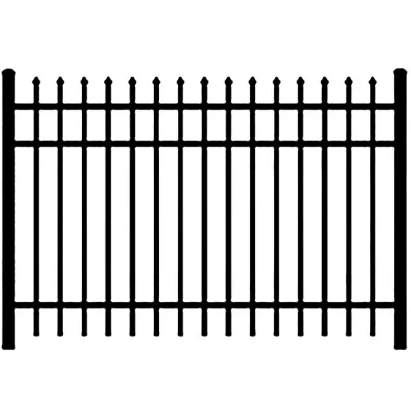 Wholesale 6ftx8ft Garden Black Metal Fences Anti Rust Galvanized Steel Fence Prices