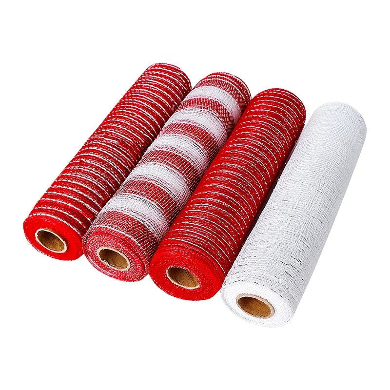 MSD Factory Wholesale 10 inches Poly Deco Mesh Ribbon Door Wreath DIY Crafts Packing Mesh Ribbon by Set