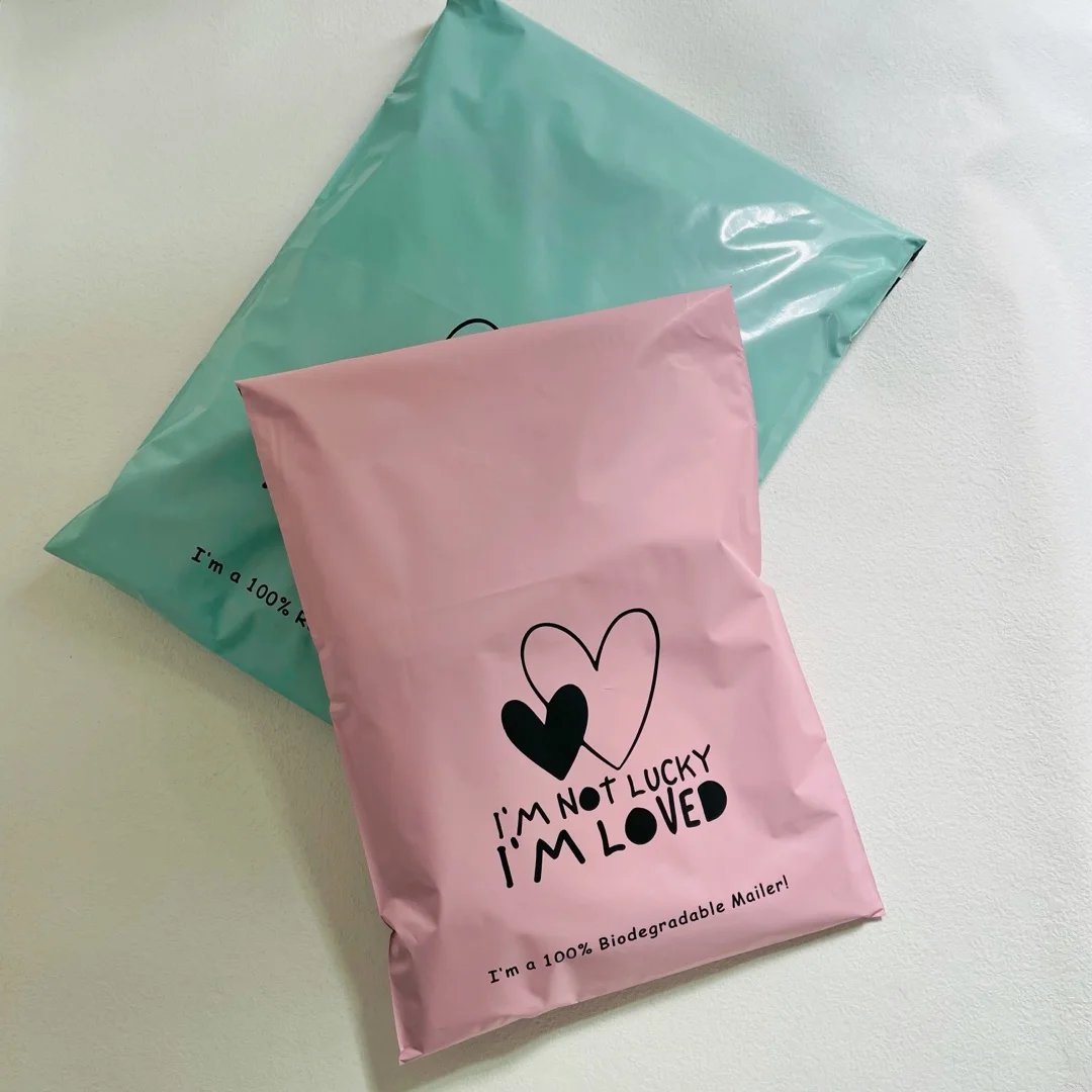 Eastmoon custom plastic mailing bags biodegradable packaging courier bags pink  poly mailer delivery shipping bag cherry liang
