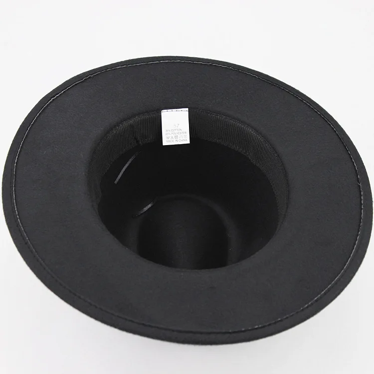 Wholesale Hot Sale Wool Felt Warm Jazz Panama Hat Custom Color Unisex Wide Brim Fedora hat with Ribbon Belt for Men Women