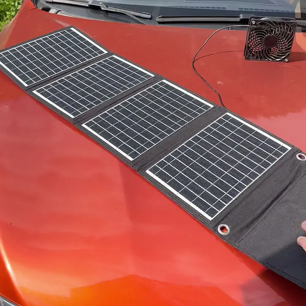 ETFE Monocrystalline Solar Folding Pack 30W Photovoltaic Cell Type C PD USB QC3.0 5V 9V 12V Output Outdoor PV Solar Charger