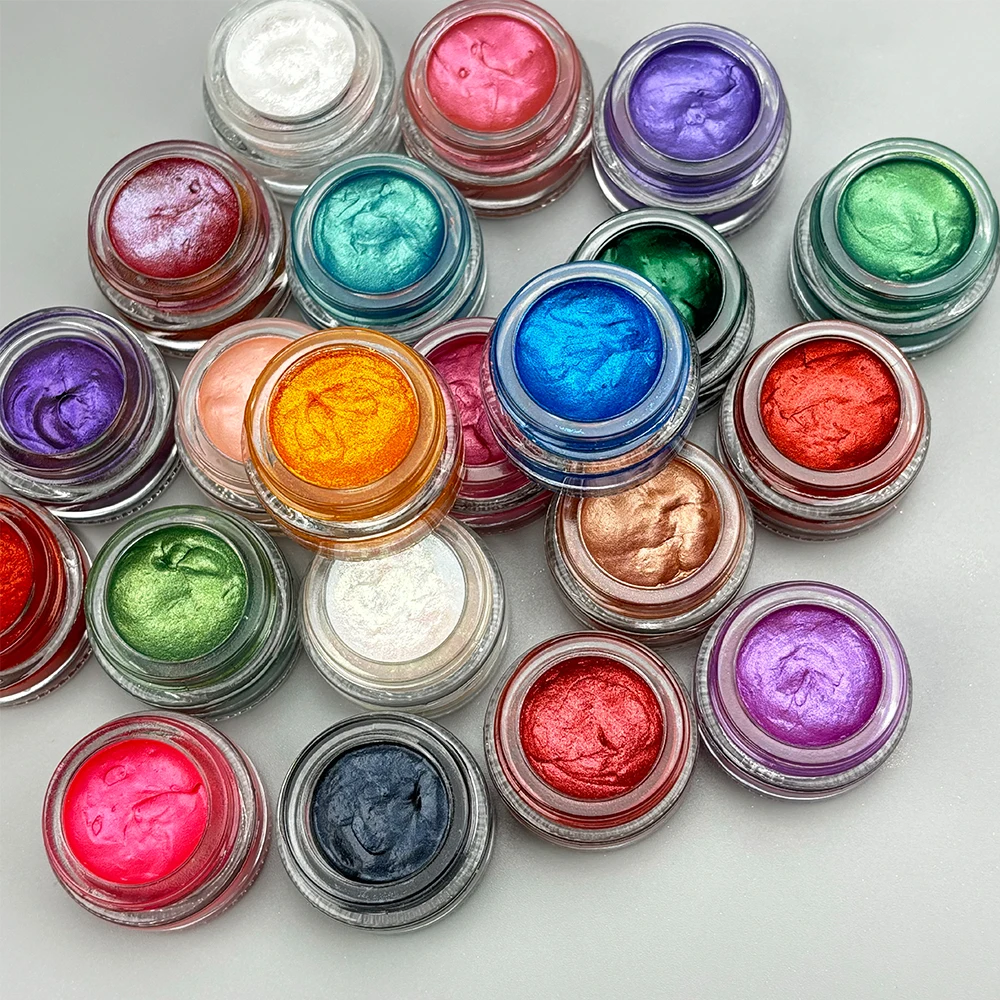MLM Custom Makeup highlighter cosmetic private label body shimmer custom logo glitter gel glowing cream eyeshadow