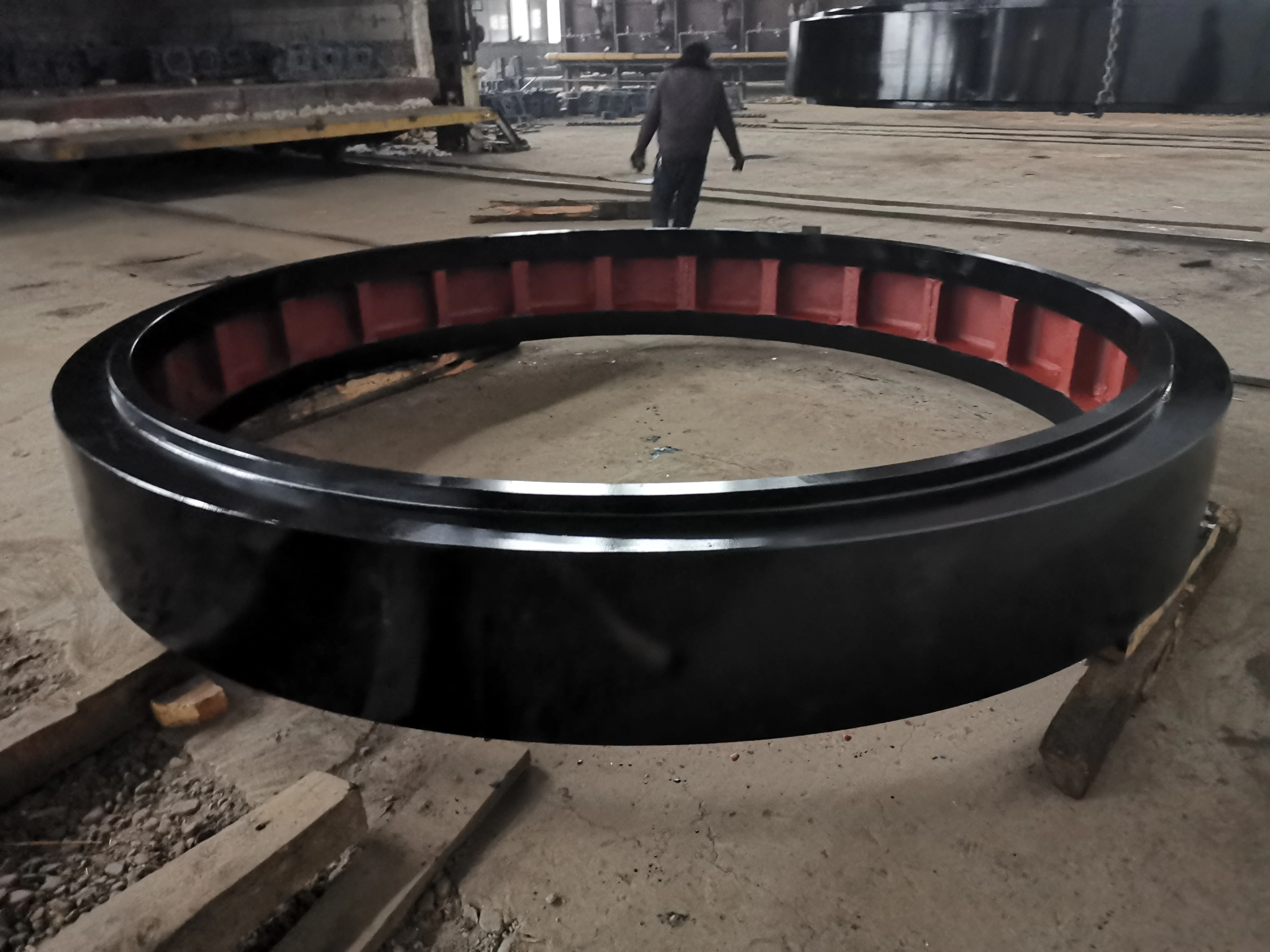 custom heavy Large casting mining equipment alloy steel Large casting steel rotary kiln live ring Rotary Kiln riding ring tyre