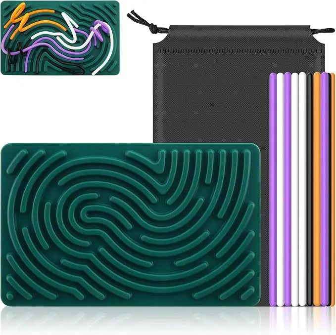 2024 Trending Wood & Food Grade Silicone Sensory Mat Reusable Educational Toy for Kids Enlightenment Sensory Toy