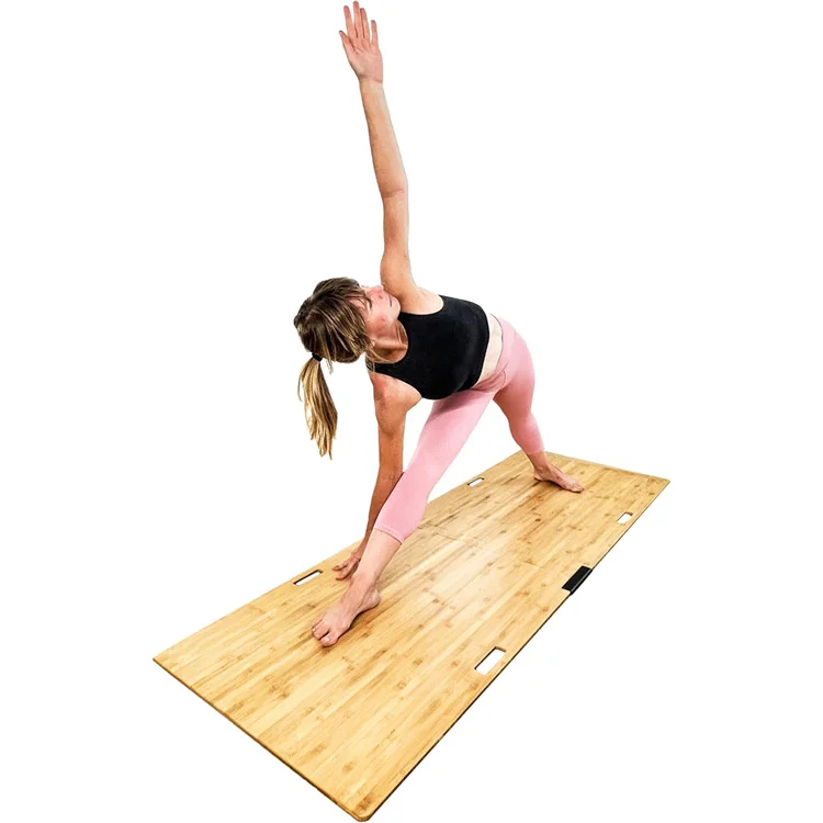 Portable Dance Floor Tap Board Yoga Mat Bamboo Board for Carpet Grass and Uneven Surfaces
