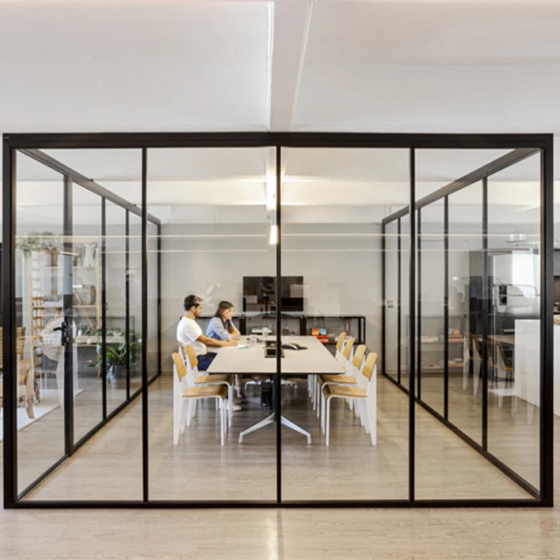 Алюминиевая рамка для разделителя комнаты стеклянная перегородка без винтов ванной офиса