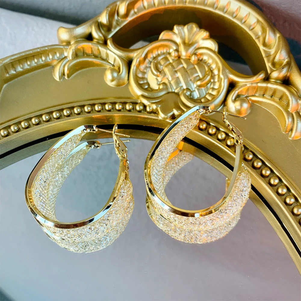 Gold-Plated Copper, 925 Silver Needles Earrings Cut-out Hoop Earrings Fashion Designer High Quality Jewelry Earrings