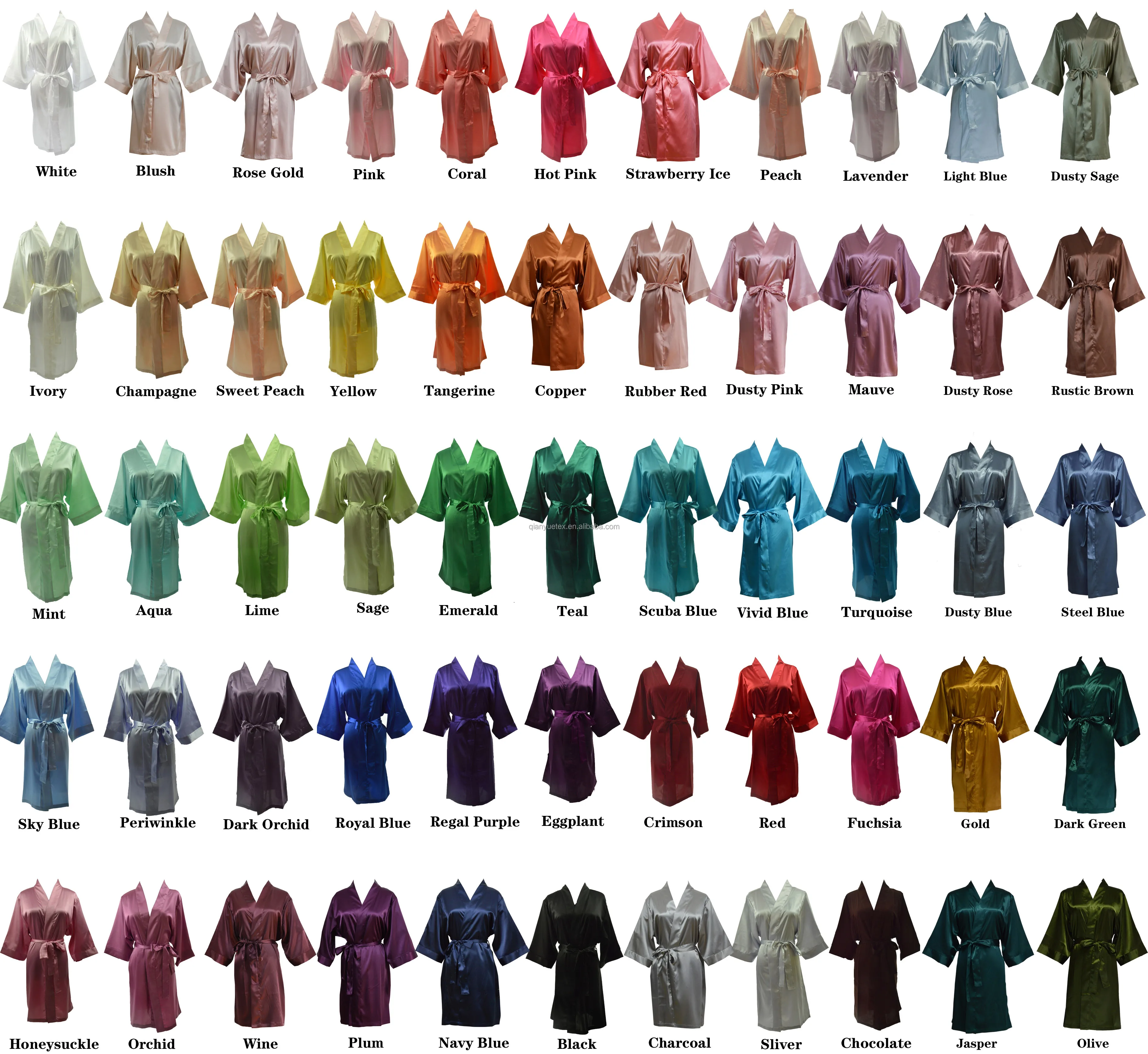 135 Colors Kids Princess Spa Robes Silk Satin Girls Wedding Party Birthday Gift