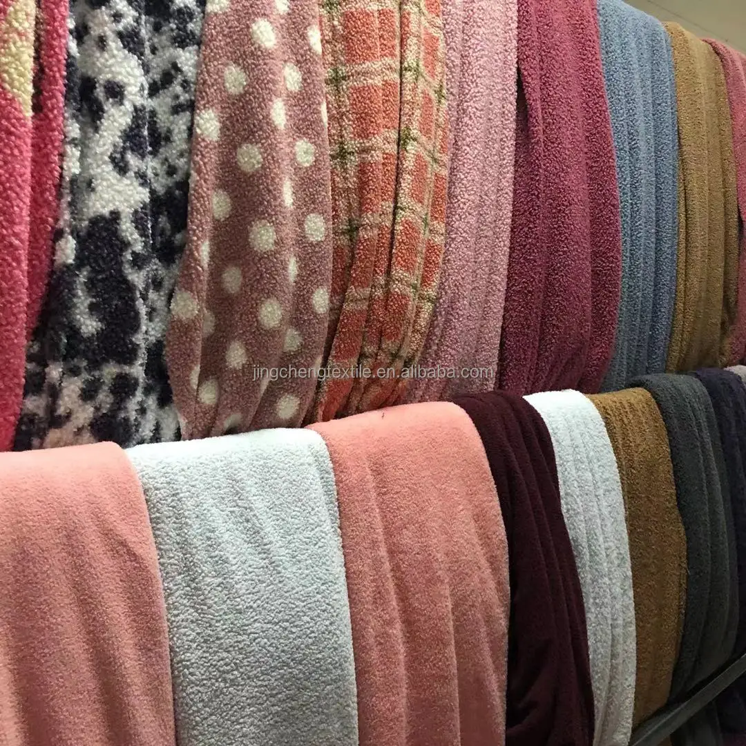 Super Soft Brushed PV Plush Fabric For Fur Clothing China blanket long hair flannel soft micro flannel fleece fabric for blanket