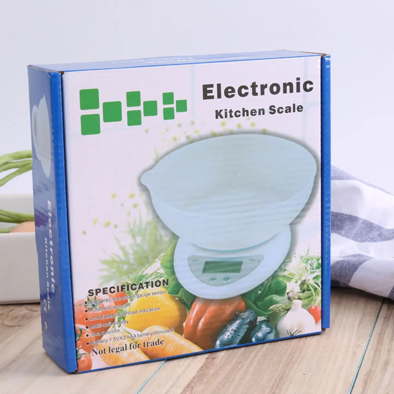 Small Scale Digital Food Weighing Scale Bowl Household Weight Measuring Scale With Tray