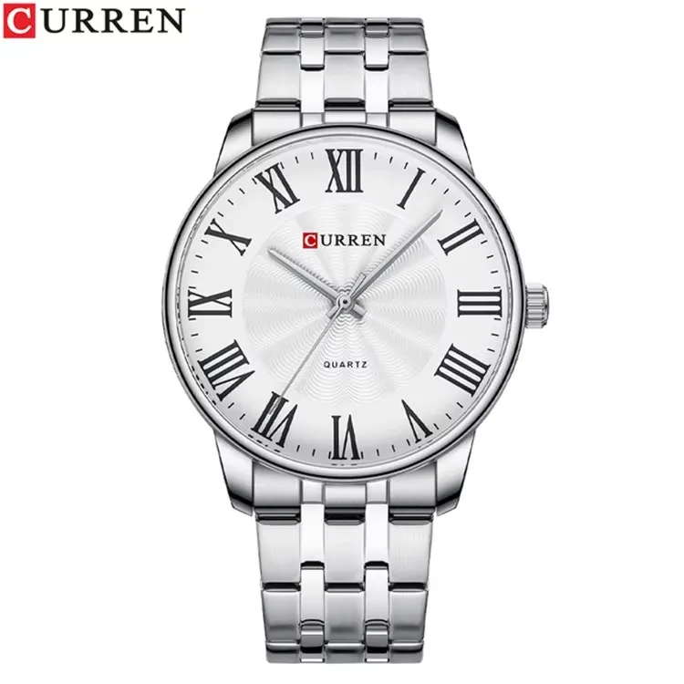CURREN 8422 Simple Quartz Watches for Men Shop for Watches Online Hand Men Stainless Steel Band Watch Cleaning Machine