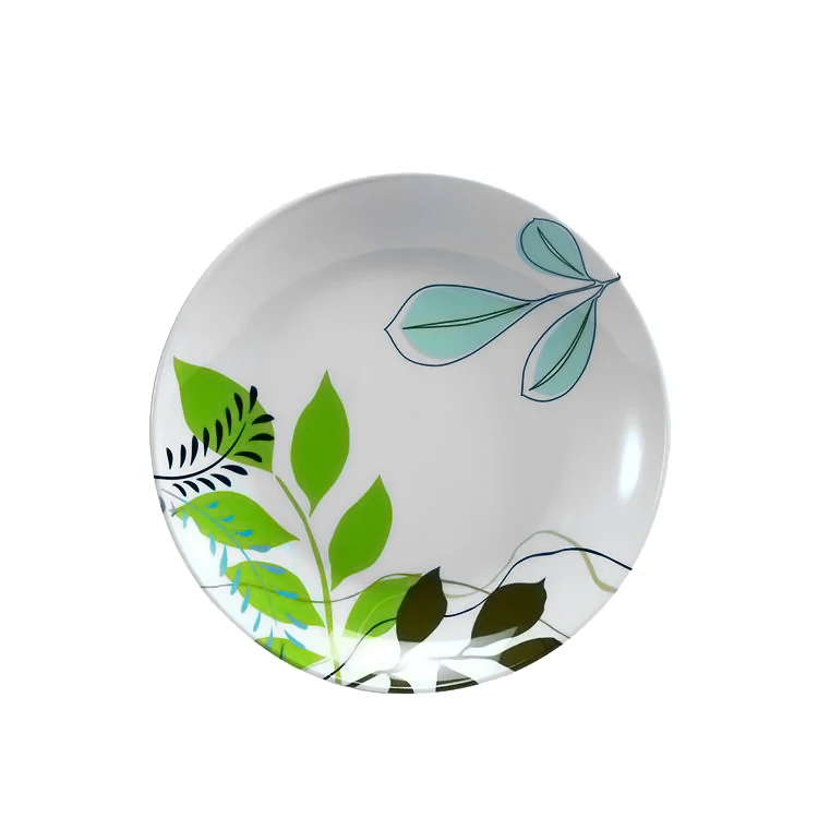 Pottery Barn Banana Leaf Design Melamine Dinner Plate