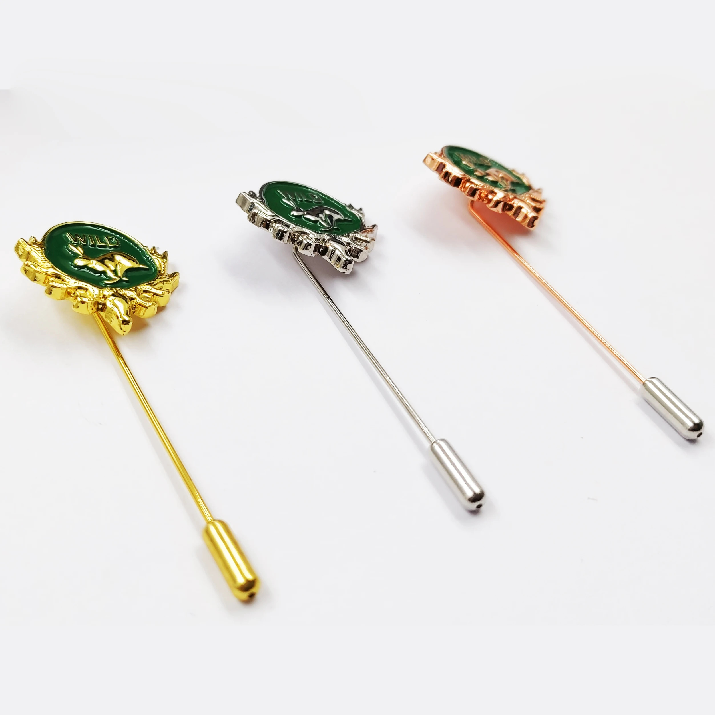 На заказ антикварная блестящая металлическая Золотая Серебряная Брошь длинная игла булавка для лацкана значок мужская брошь для костюма пальто галстука булавки