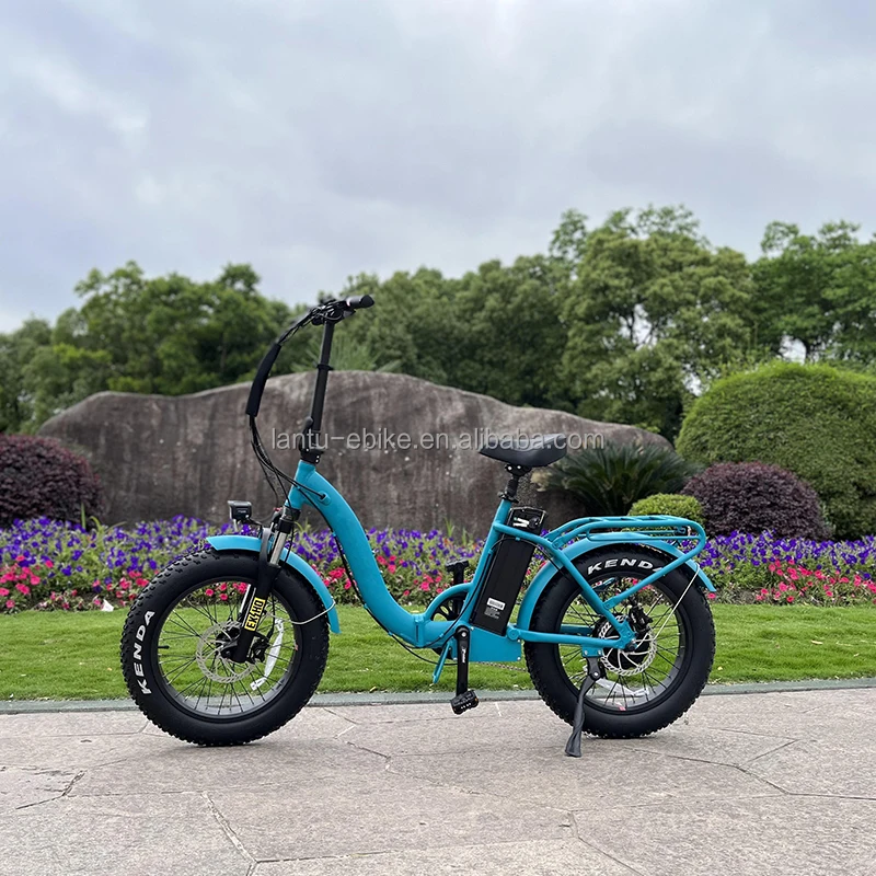 Customized Green E Bike 48v 500w Folding Fat Tire Womens Electric Bike