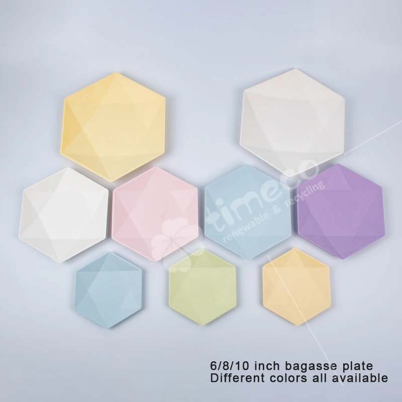 bagasse 16oz soup salad bowl food container assorted color soup bowl disposable bagasse square plate paper plate