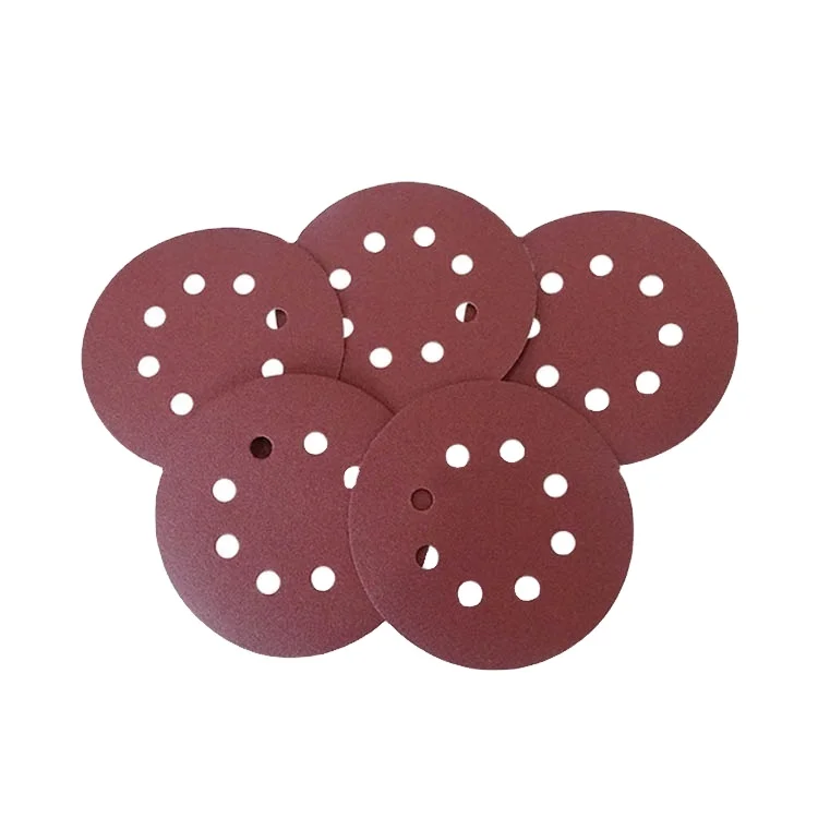 Grit 40#~1000# 5 inch 125 MM 8 holes garnet sand paper for automotive and factory