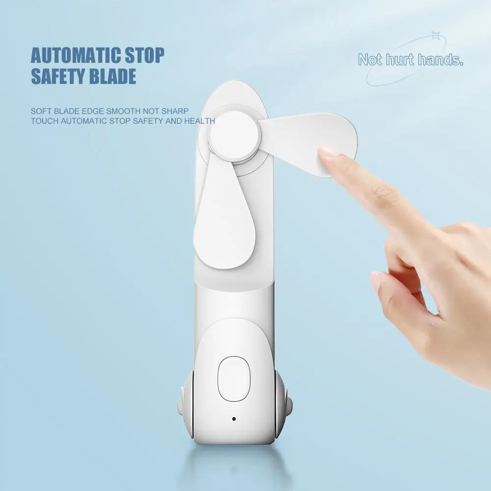 Portable Cooling Hand Fan 1200mAh Outdoor Rechargeable Mini Air Cooler Foldable Handheld Fan With led light Power Bank