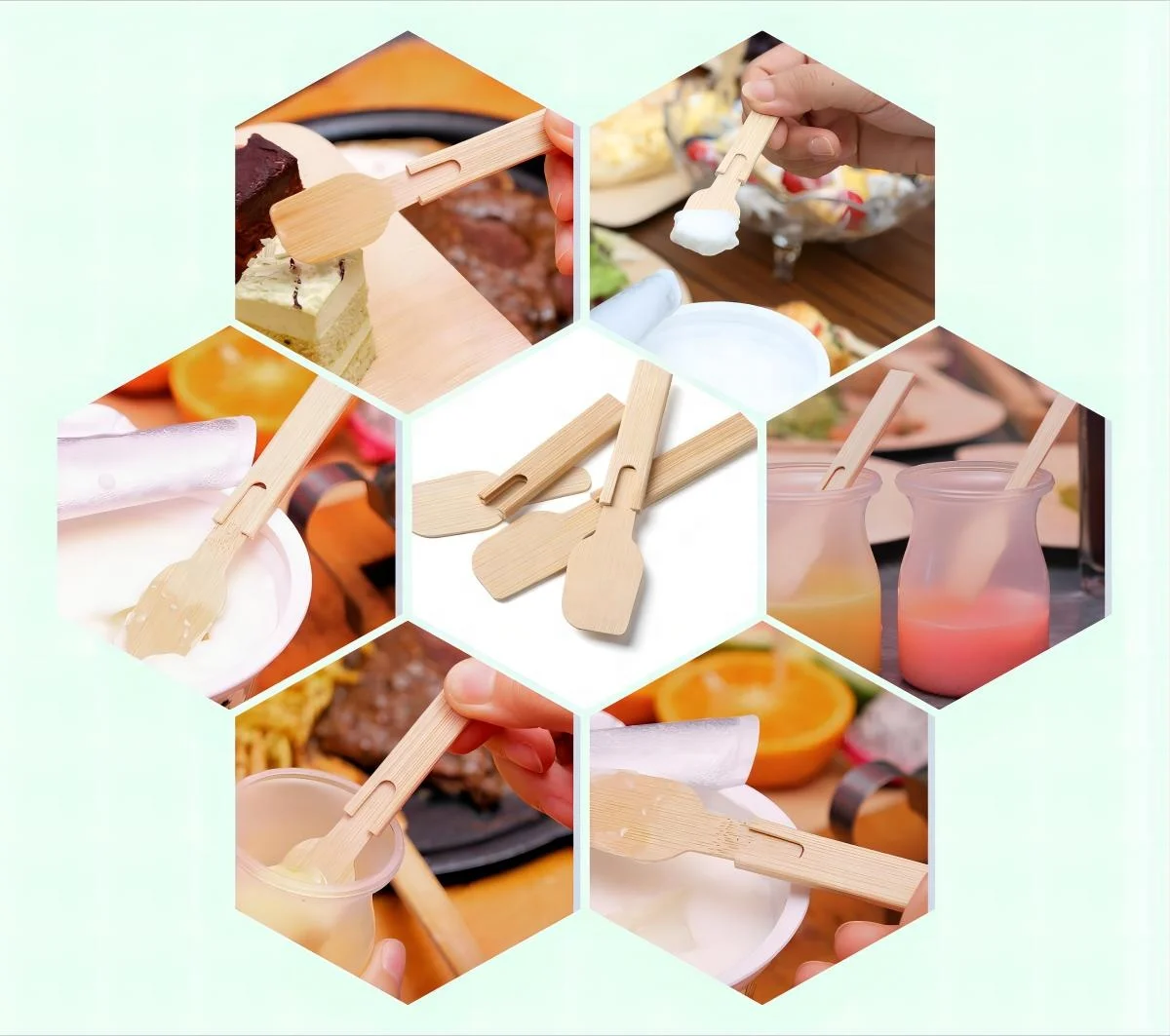 Icecream Plastic Spoons Alternative Bambo Mini Spoon for Ice cream Cup