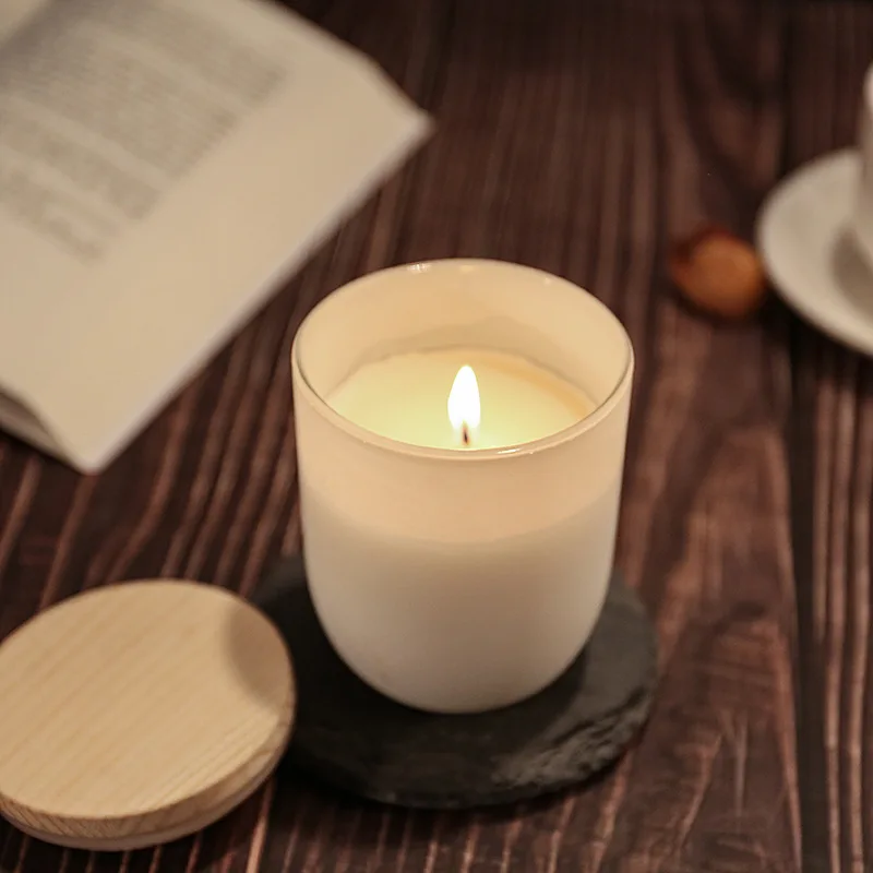 Solid color glass wax smokeless romantic fragrance candle home creative decoration light luxury handmade plant wax candle