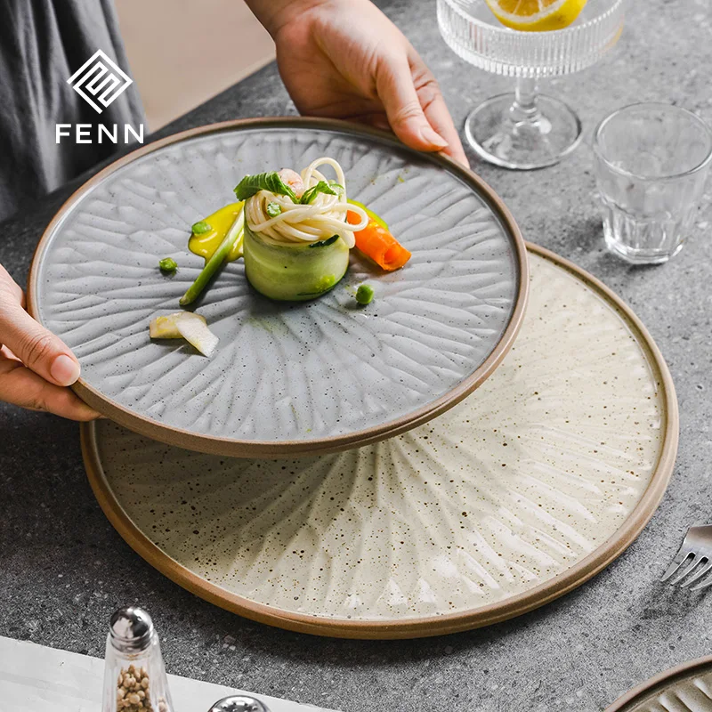 Creative Hot Sale White Porcelain Round Dinner Plates Eco-Friendly Large Size Ceramic Plates Restaurant Plates 5 Star Hotel