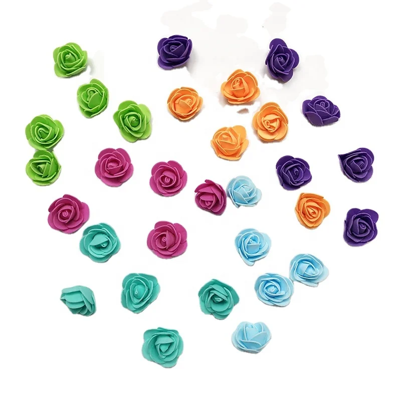 
Christmas Decorations Popular Rose Teddy Bear Unicorn Decorative Materials 3.5cm PE Artificial Mini Foam Rose Head 