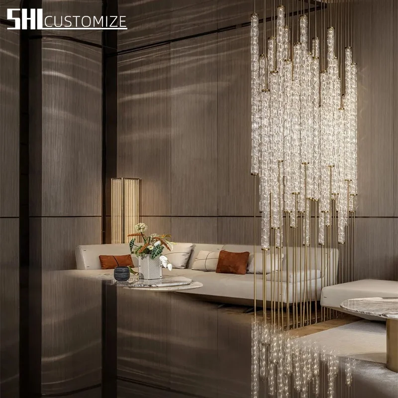 New Crystal Column Screen Acrylic Custom Glass Column Light Luxury Lobby Hotel Club modern decorative glass partition Separation