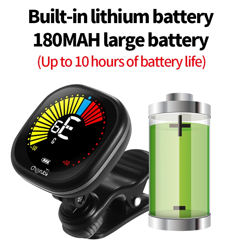 Cherub WST-670 musical instruments LCD Rechargeable Guitar Tuner Clip on metronome for Guitar Violin Ukulele