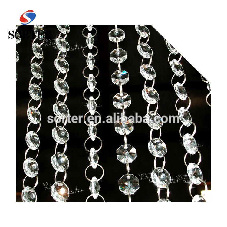 Crystal clear beaded chain curtain wedding decoration backdrops