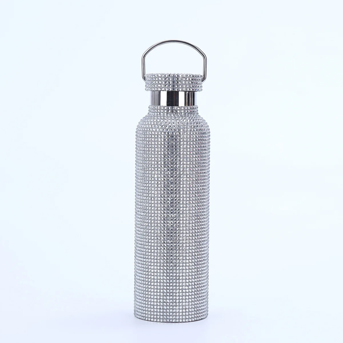High quality large mouth 600ml double layer stainless steel vacuum 302 thermos mug flash diamond sticking diamond mug