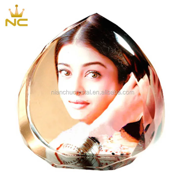 
Personalized Wholesale Photo Gifts Heart Shape Crystal Islamic Wedding Favors Gifts For Guests 