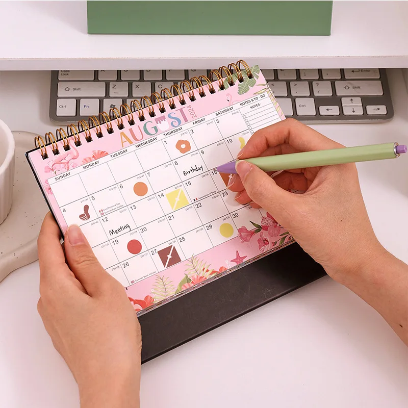 Custom 2025 Solid Office Series 365 Day Calendar DIY Portable Desk Calendars Daily Schedule Planner Notes Mini Desk Calendar