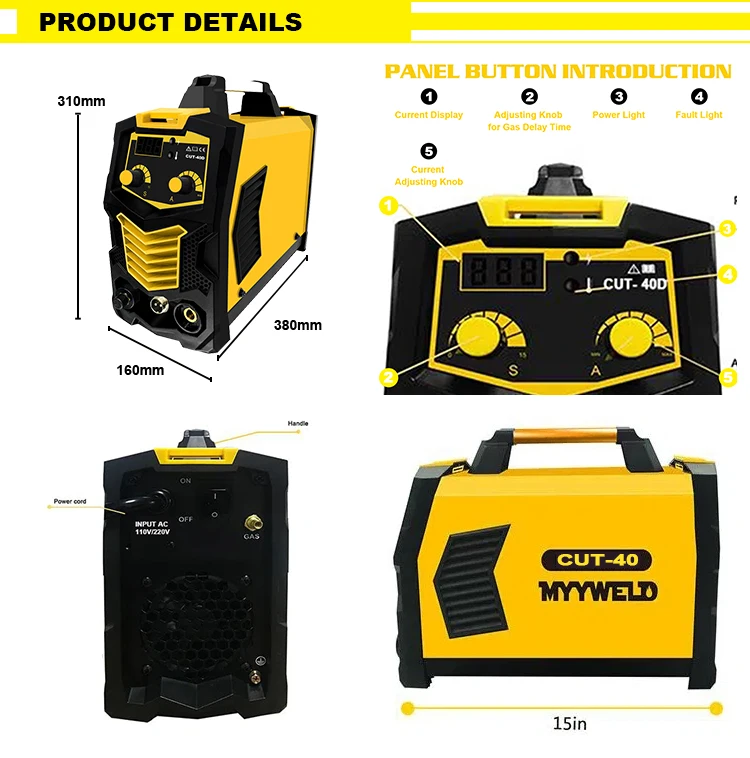 Dual Voltage 220V 110V The Maximum Cutting Thickness 15Mm Plasma Cutter