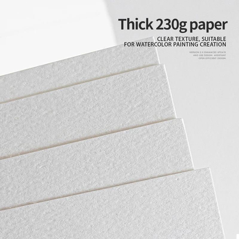 MIKAILAN 230g 34/44Sheets Square Watercolor Book Medium Coarse Grain Cotton Paper Sketchbook 14x14cm 21x21cm