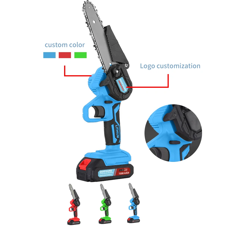High Quality 6 Inch DIY Chainsaw for Gardening New Hot Sale Lithium Battery Powered Wood Cutting Tool Copper Saw