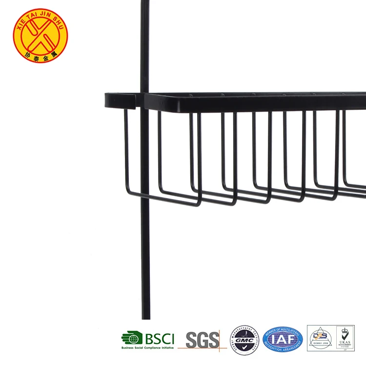 Cheap Price Bathroom Organizer Storage Rack Stainless Steel Shower Caddy Bathroom Rack Black Bathroom Shelf