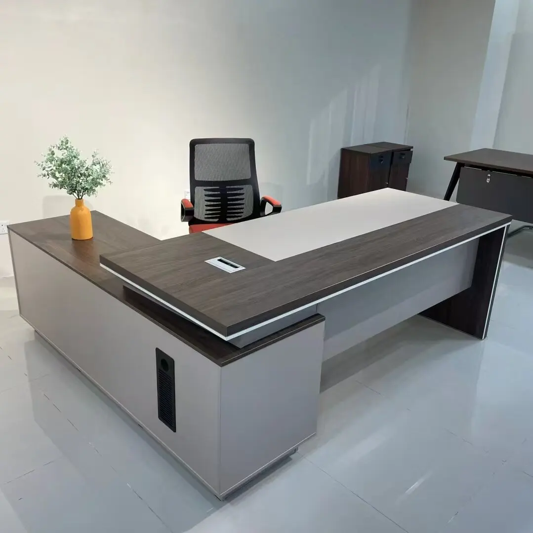 Elegant boss office desk and chair combination simple and modern CEO office furniture