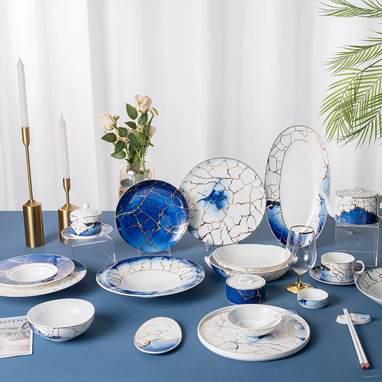 PITO Horeca new design decal bone china dinnerware sets wholesale tableware set luxury homewares ceram porcelain dinner sets