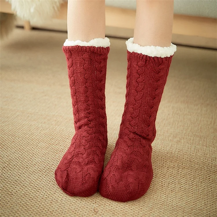 High Quality Indoor Fluffy Socks Winter Warm Fuzzy Slipper Socks Floor Anti Slip Fleece Lined Sherpa Socks