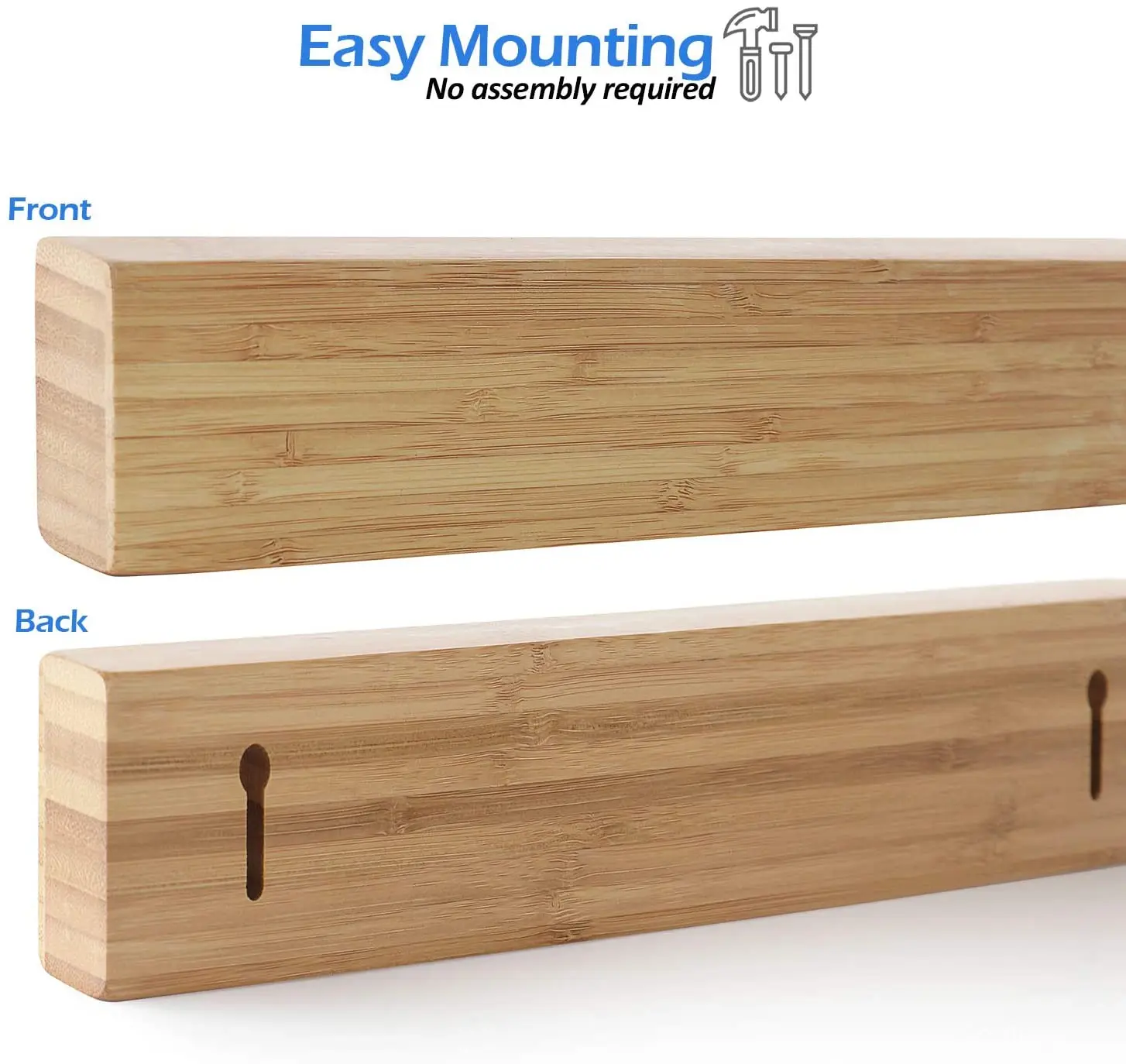 16 Inch Bamboo Wood Professional magnetic knife holder magnetic knife strip for wall mount