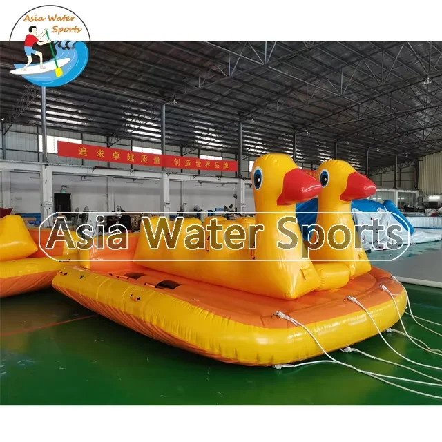 Hot sale inflatable toy towable banana boat, Towable Water Ski Tube 6 to 9 people Inflatable Banana Slider