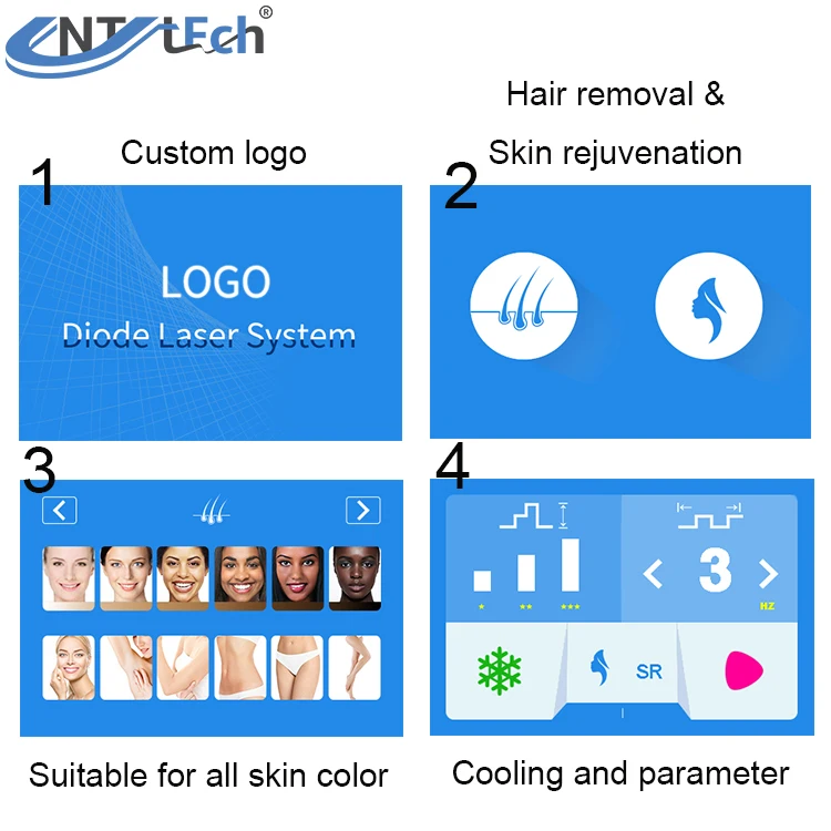 Mini portable permanent hair removal 808nm laser diode hair remove machine home use