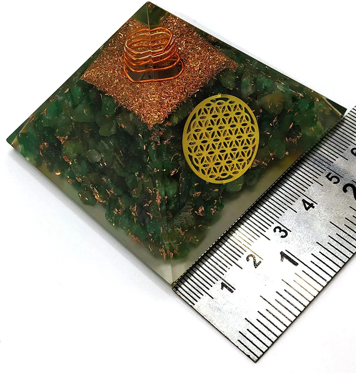 Natural Green jade crystal orgonite pyramid Indian healing stone at cheapest price for reseller and high quality crystal product