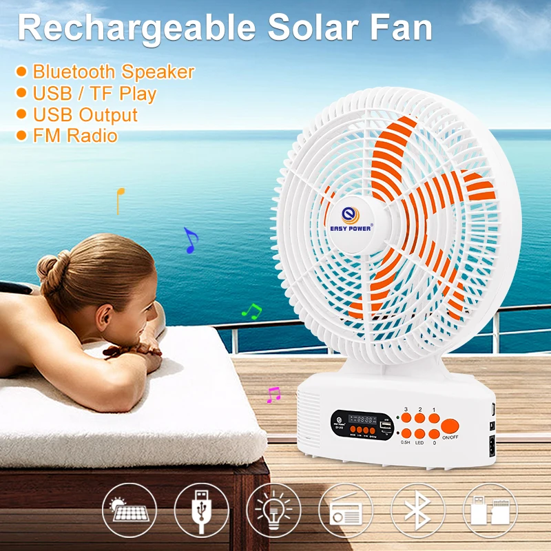 EP-312 Rechargeable Portable Personal Indoor Outdoor Desk Fan oscillate fan with led light