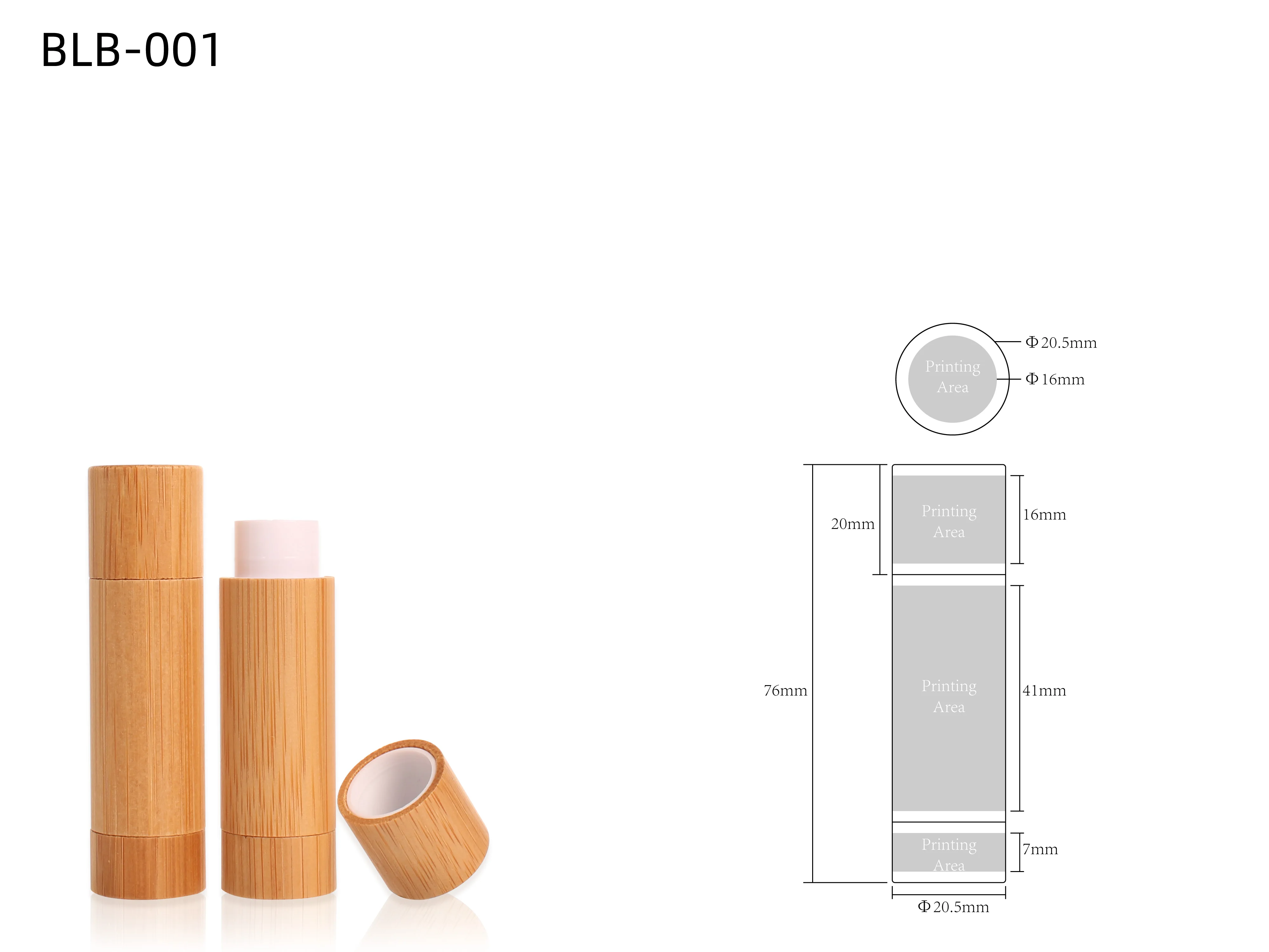 4.2g MOQ 10 pcs Custom Your Own Logo Lip Scrub Tube Bamboo Lip Balm Tube with Cheap Price Accept Printing Customization