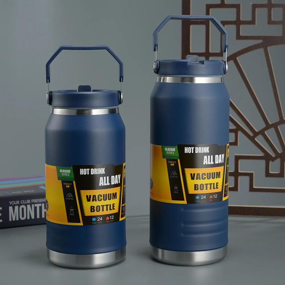 1.2/1.6L sports outdoor mountaineering thermos stainless steel tumblers cup ice bucket portable hot cold insulation vacuum pot