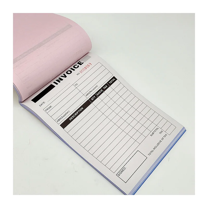 High Quality 3 Plys NCR Paper Form Carbonless Receipt Book Custom Invoice Book