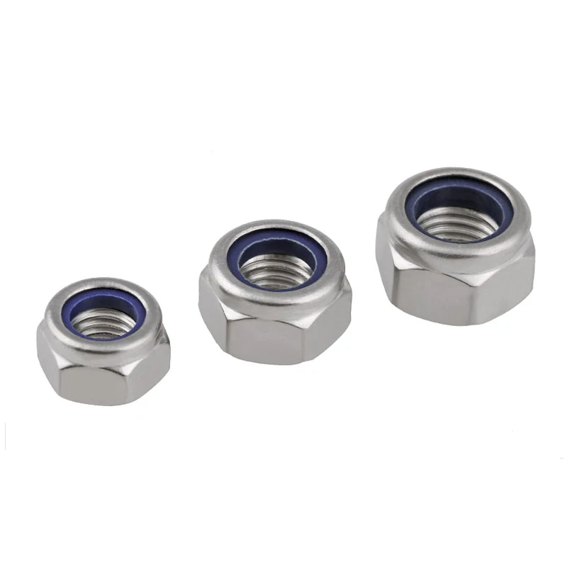 M3-M48 SUS304 SUS316 SS Hex Nylon Lock Nut DIN985