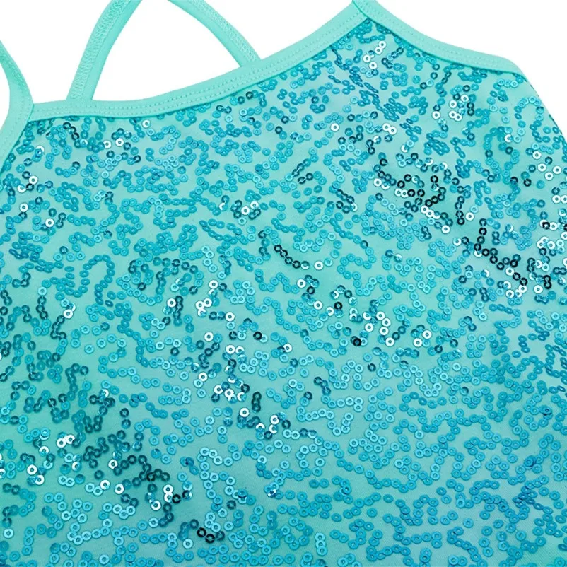 Балетное платье-пачка для девочек KYO без рукавов, Костюм Балерины для выпускного вечера с блестками, трико, одежда для детей, розовая танцевальная одежда